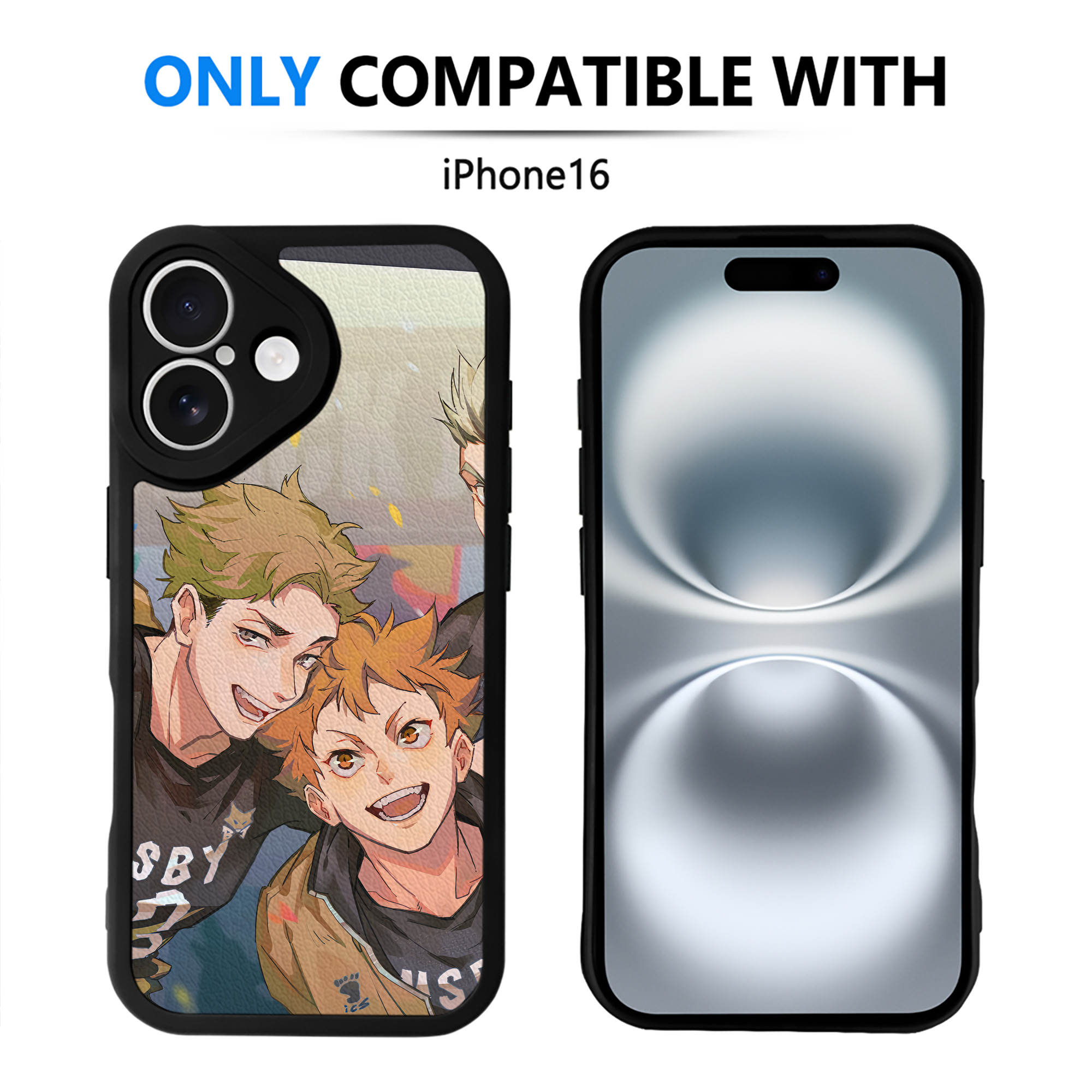 （画像用） ハイキュー!! Haikyu!! 【iPhone 16シリーズ対応】シリコンスマホケース（レザー調） 材質：シリコン